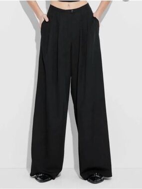 Wild Fable Pleated Tailored Wide Leg Black Trousers Various Sizes | NWT